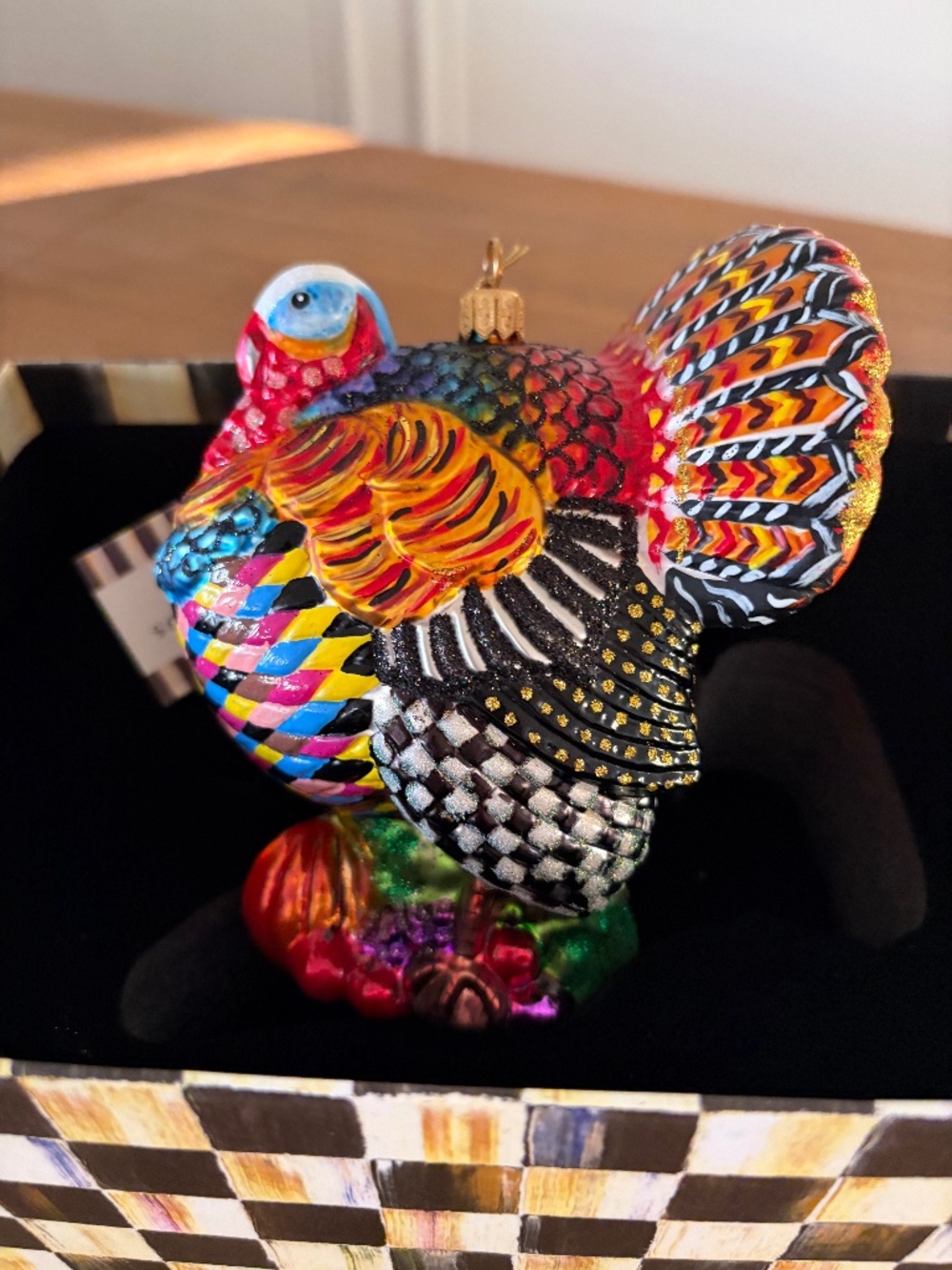 Mackenzie Childs Woodland Turkey Christmas Ornament never used